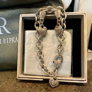 Judith Ripka Verona Heart Drop Rolo Bracelet and Earrings Set